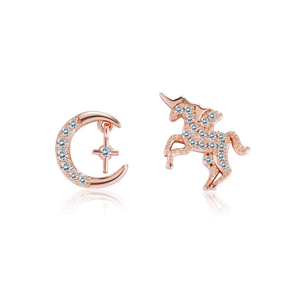 Real Silver Unicorn Earrings